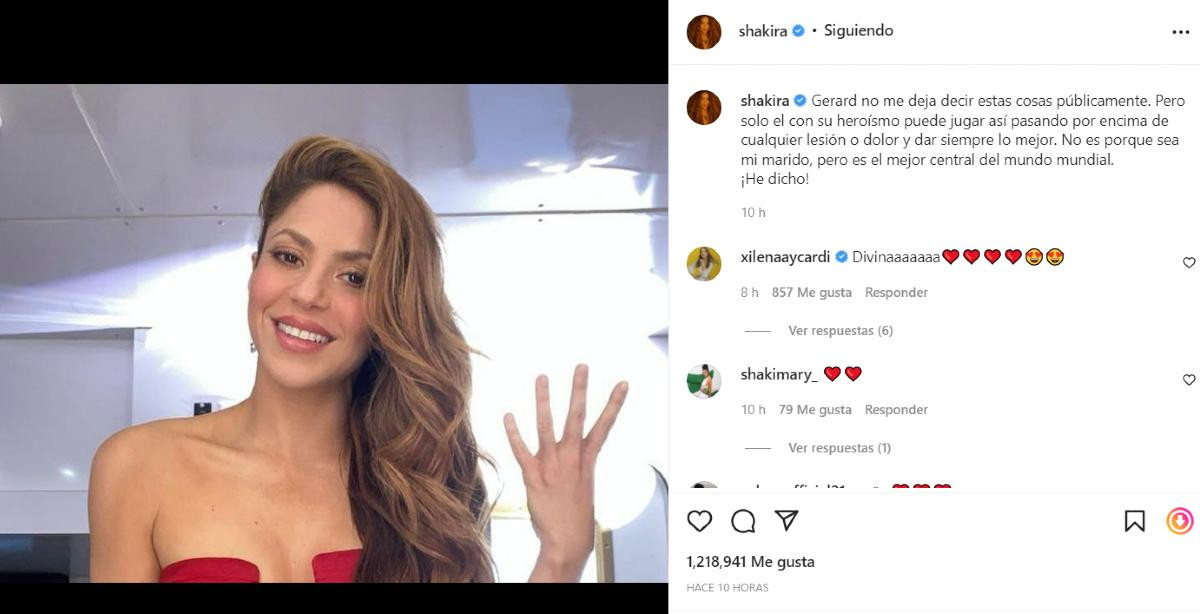 Publicación de Shakira en Instagram