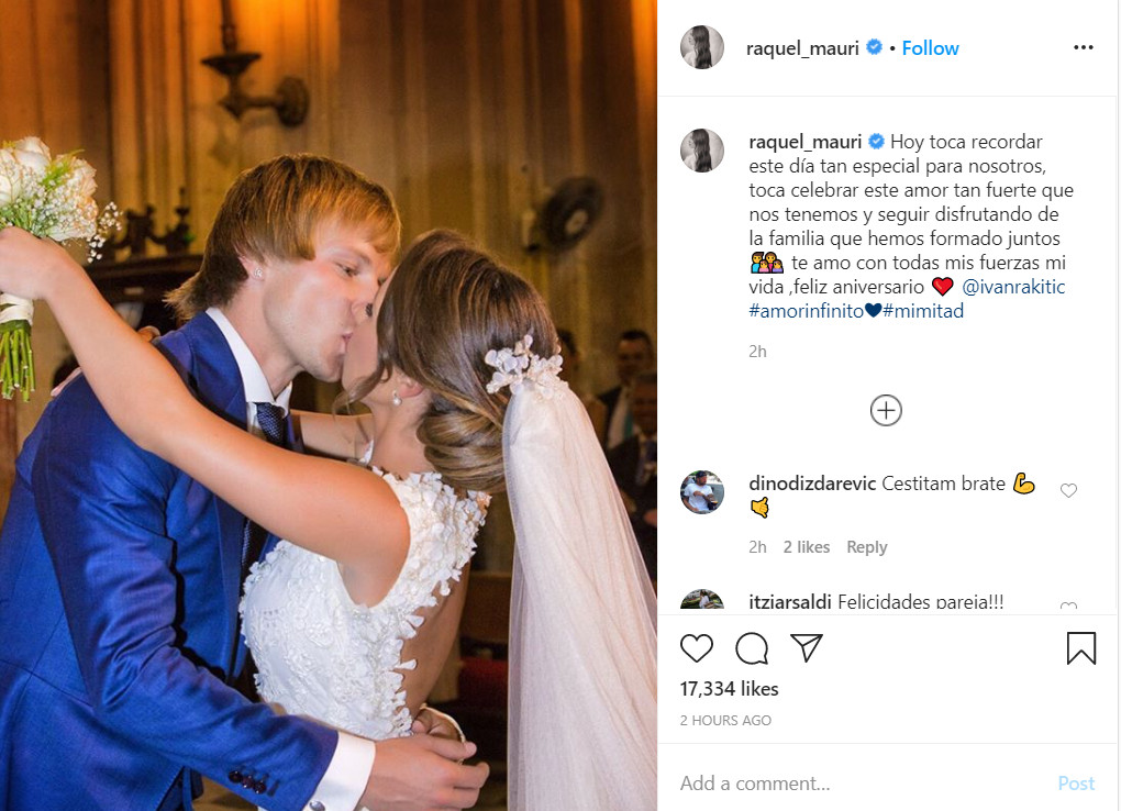 Publicación de Raquel Mauri recordando su boda / Instagram