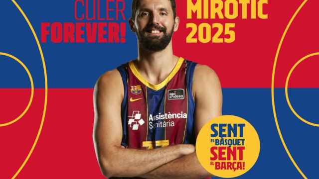 Nikola Mirotic en la imagen promocional de la renovación / FCB