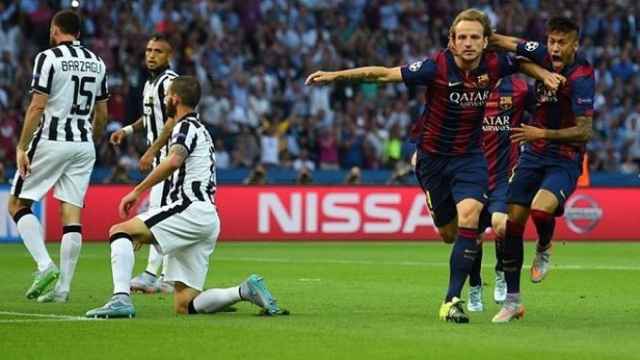 Ivan Rakitic celebrando su gol en la final de la Champions de Berlín / EFE