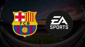 Los logos oficiales de Barça y EA Sports, en un fotomontaje / CULEMANÍA