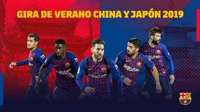 Cartel de la gira asiática del Barça / Twitter
