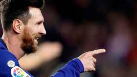 Leo Messi celebra un gol durante un partido / EFE