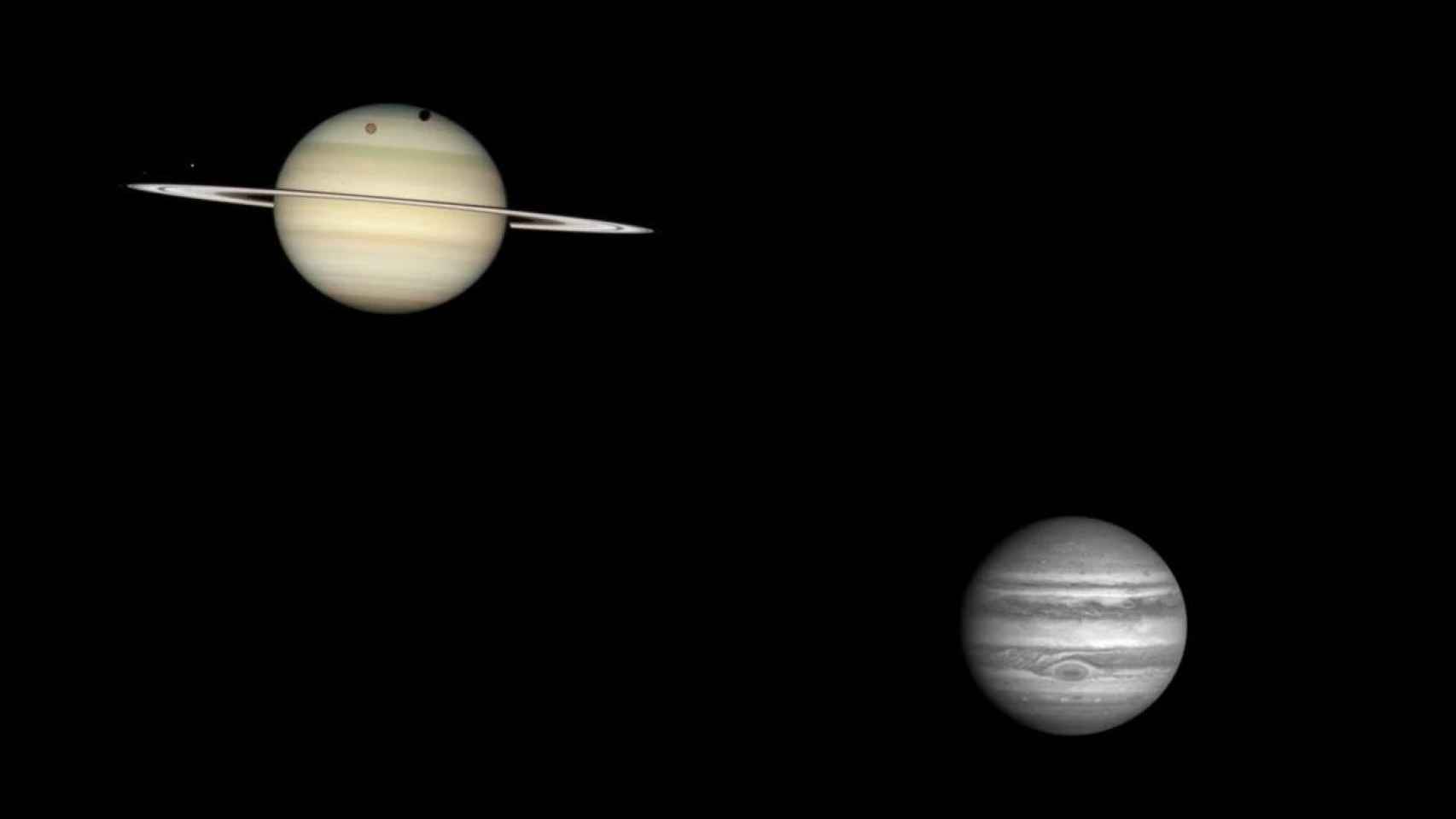 Saturno y Júpiter NASA