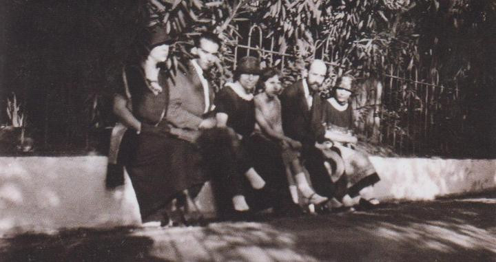 Llanos, Lorca, Camprubí, Isabel García Lorca, Juan Ramón Jiménez y Concha García Lorca, en 1924. F. FGL