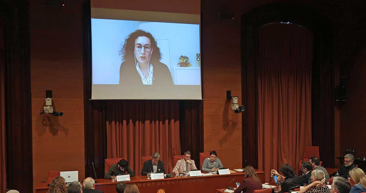 Marta Rovira comparece por videoconferencia en la denominada comisión del 155 del Parlamento de Cataluña / EUROPA PRESS