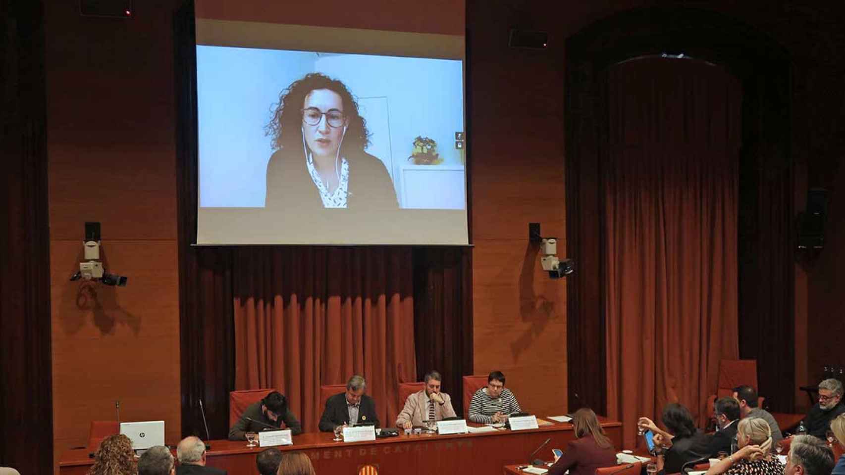 Marta Rovira comparece por videoconferencia en la denominada comisión del 155 del Parlamento de Cataluña / EUROPA PRESS