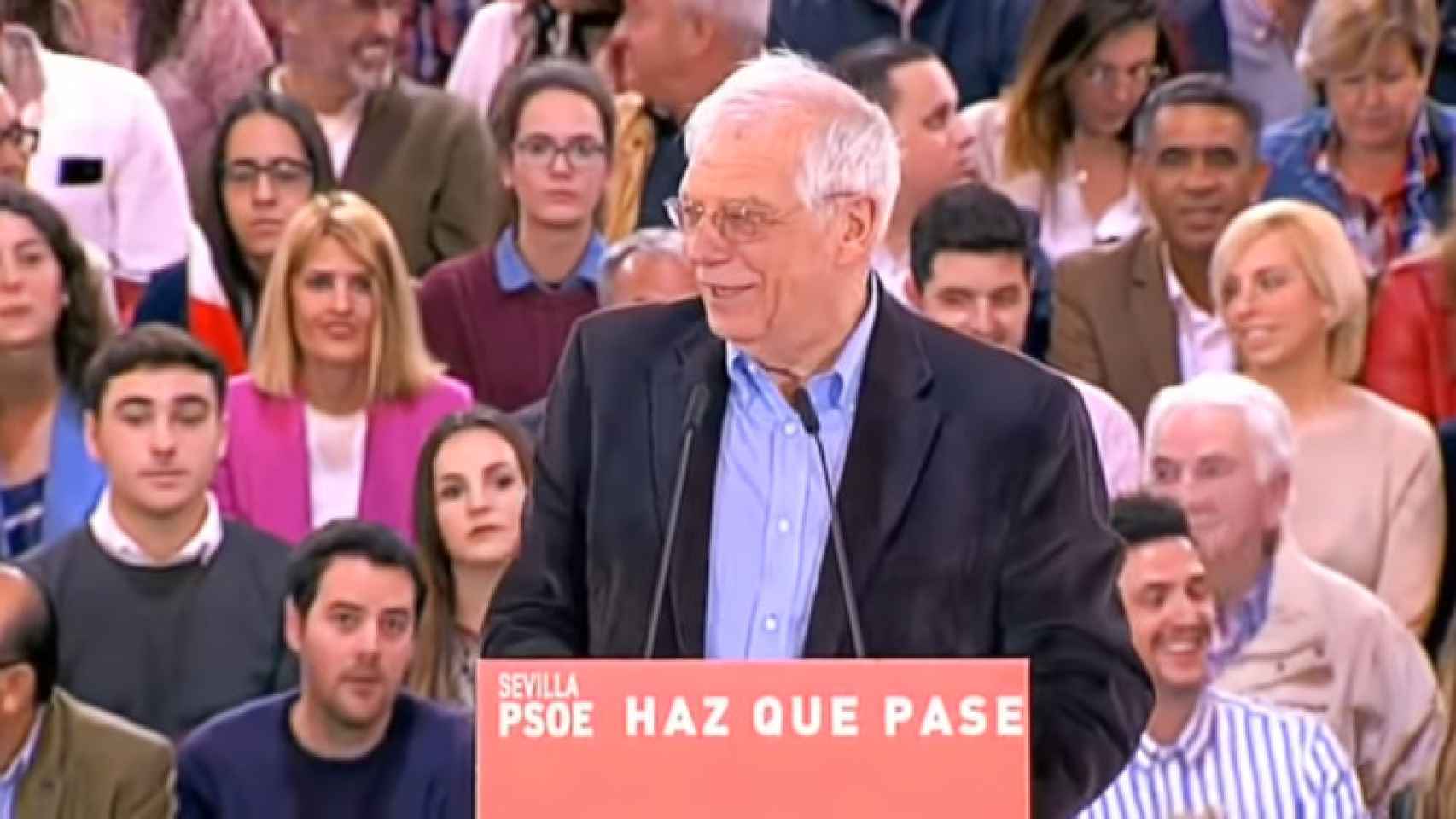 Josep Borrell, ministro de Exteriores en funciones y candidato del PSOE a las europeas, ayer / PSOE