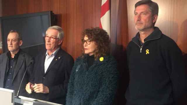 Jordi Coronas (ERC) y Xavier Trias (PDeCAT) este viernes en el Ayuntamiento de Barcelona.