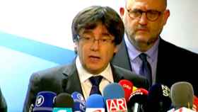 Carles Puigdemont, en rueda de prensa desde Bruselas tras el 21D / CG