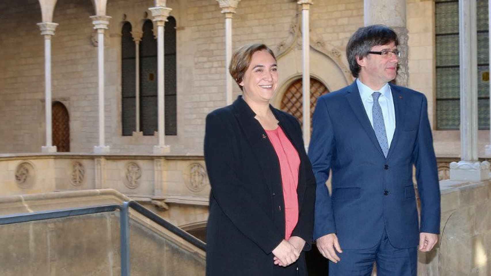 Ada Colau, alcaldesa de Barcelona, y Carles Puigdemont, presidente de la Generalitat.