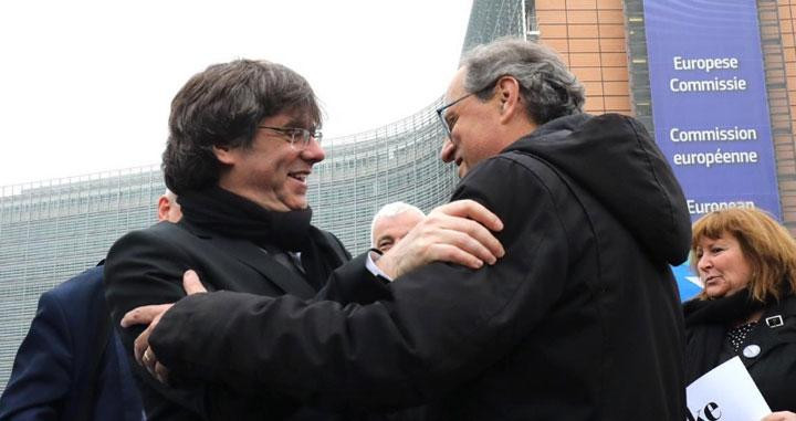 Carles Puigdemont y Quim Torra, en uno de sus múltiples encuentros en Bruselas / TWITTER