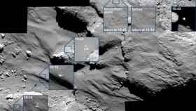 Tránsito del robot Philae sobre la superfície del cometa  67P / Churymov-Gerasimenk