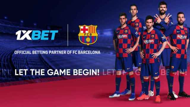 1XBET y FC Barcelona anunciando su patrocinio en julio / FC Barcelona