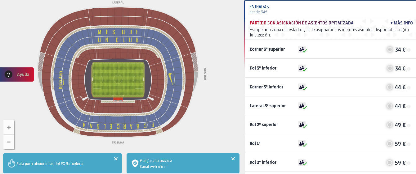 El precio de las entradas para asistir al partido entre el Barça y el Celta de Vigo / Redes