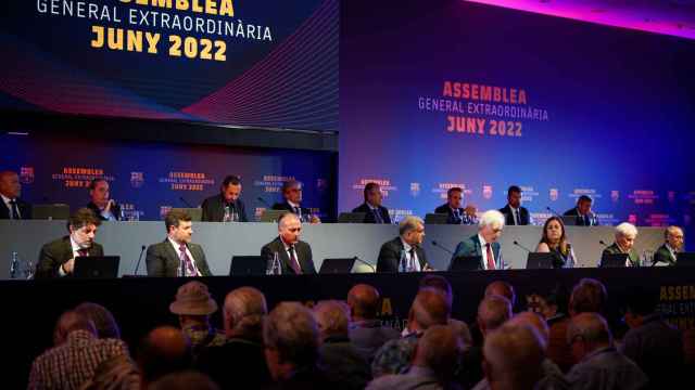 Josep Maria Minguella asistió a la asamblea extraordinaria para aprobar las palancas / FCB