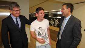 Mestre, Messi y Bartomeu en una imagen de archivo / FC Barcelona