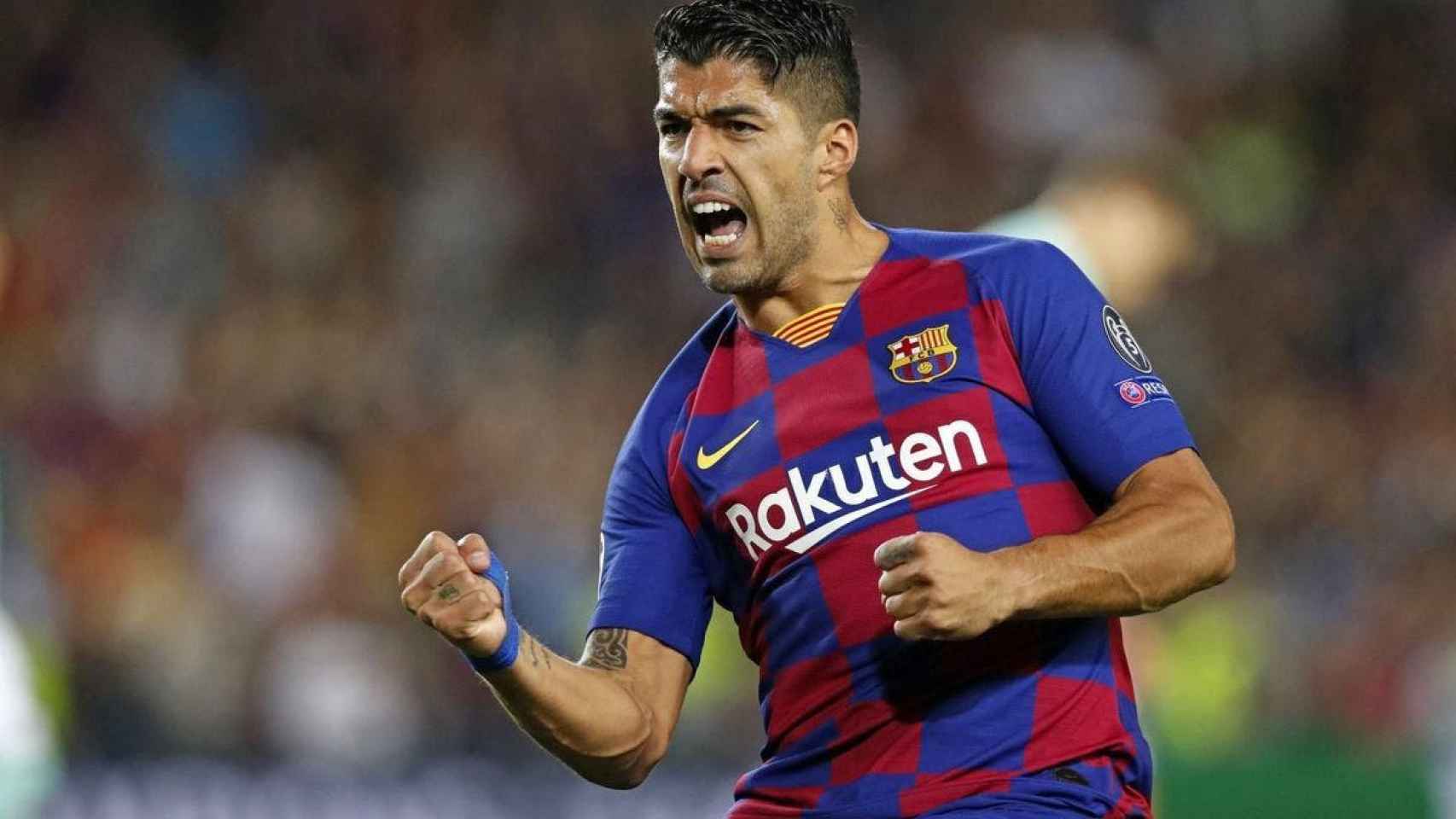 Luis Suárez, celebrando un gol con el Barça | EFE