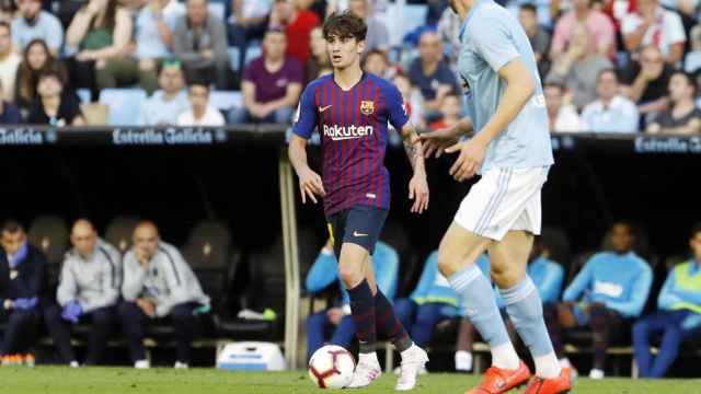 Collado jugando un partido con el Barça en Balaídos / EFE