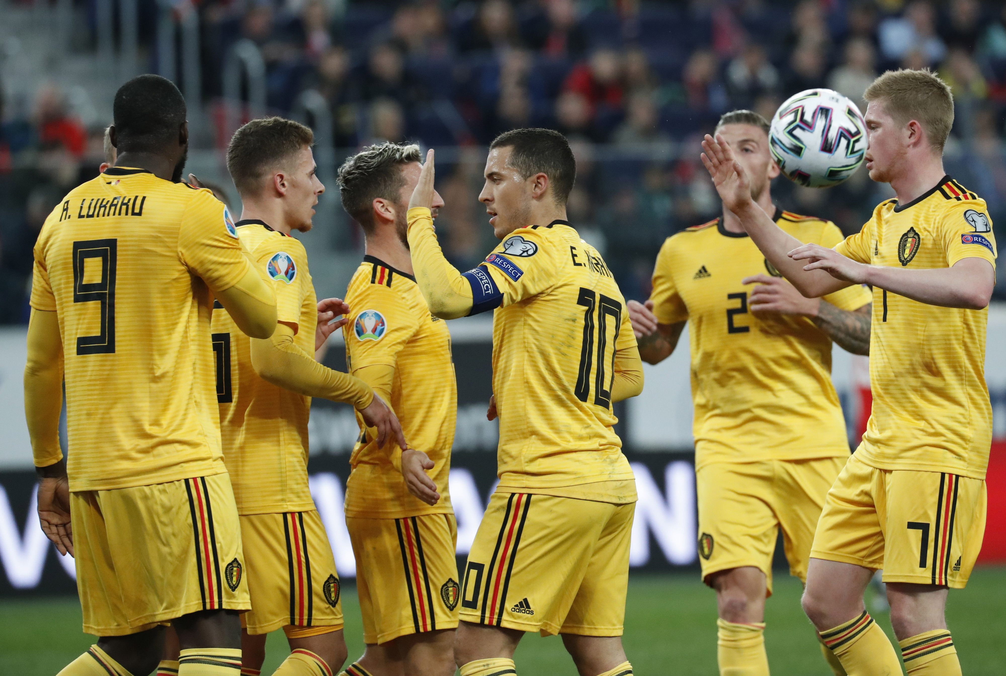 Eden Hazard celebrando un gol de Bélgica contra Rusia / EFE