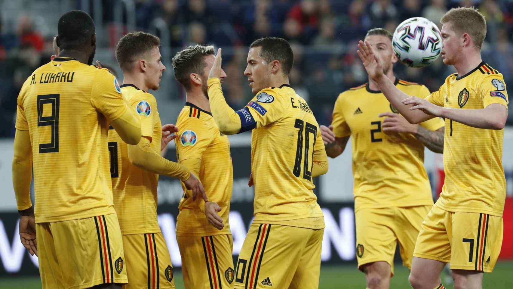 Eden Hazard celebrando un gol de Bélgica contra Rusia / EFE