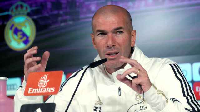 Zidane en la rueda de prensa previa al partido contra el Leganés / EFE