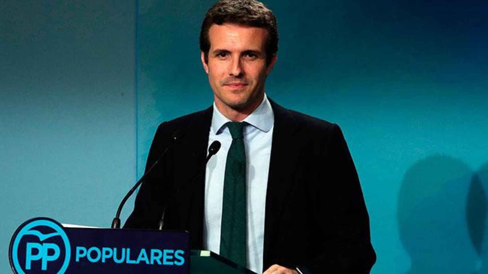 Pablo Casado, candidato a la presidencia del PP, tras conocer los resultados de las primarias / EFE