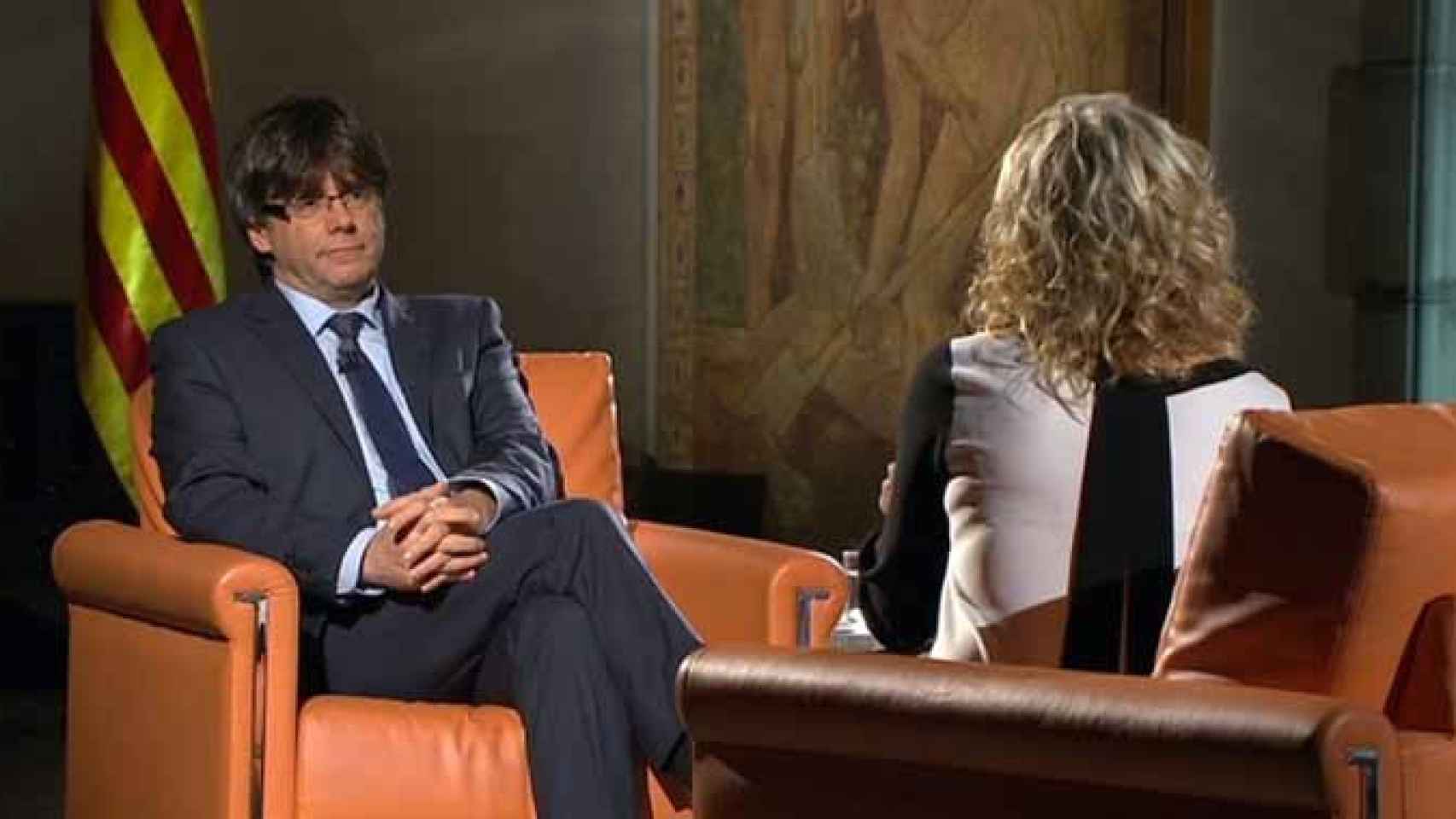 Entrevista al presidente de la Generalitat, Carles Puigdemont, en la televisión catalana, cuyas subvenciones han sido objeto de una queja en Bruselas / CCMA