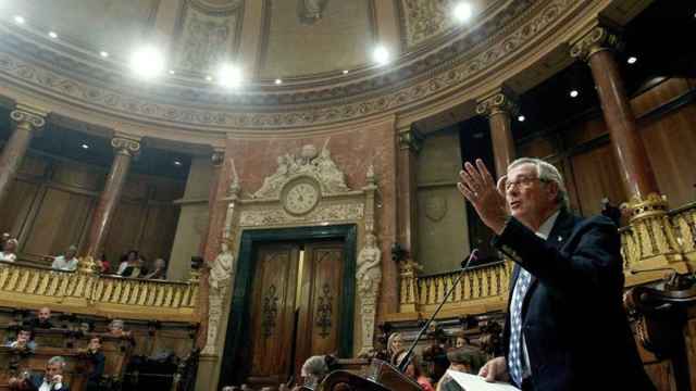 Xavier Trias, anterior alcalde de Barcelona, en el pleno en el que se debatió sobre los sueldos públicos