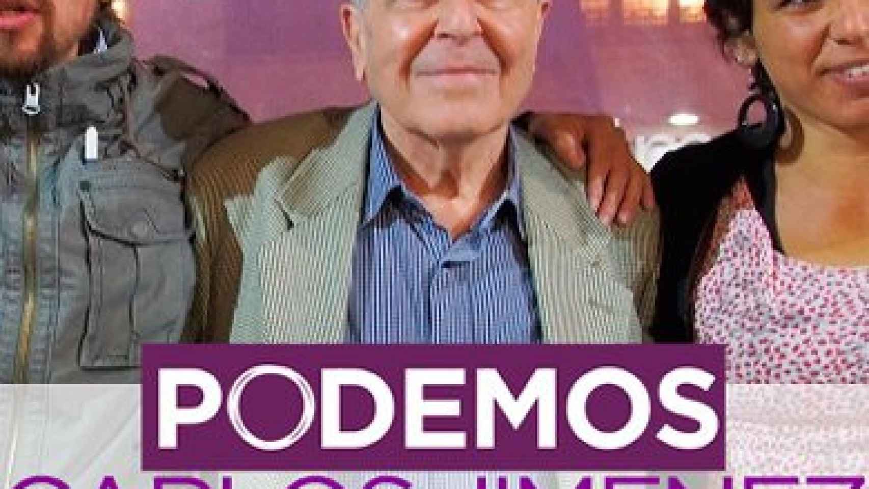 Cartel promocional del acto de Podemos Badalona con Jiménez Villarejo