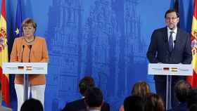 La canciller alemana, Angela Merkel, y el presidente del Gobierno, Mariano Rajoy