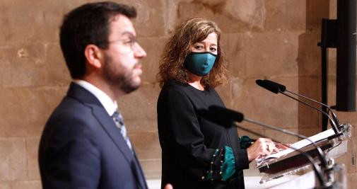 Pere Aragonès, presidente de la Generalitat, con Francina Armengol, presidenta de Baleares / EP