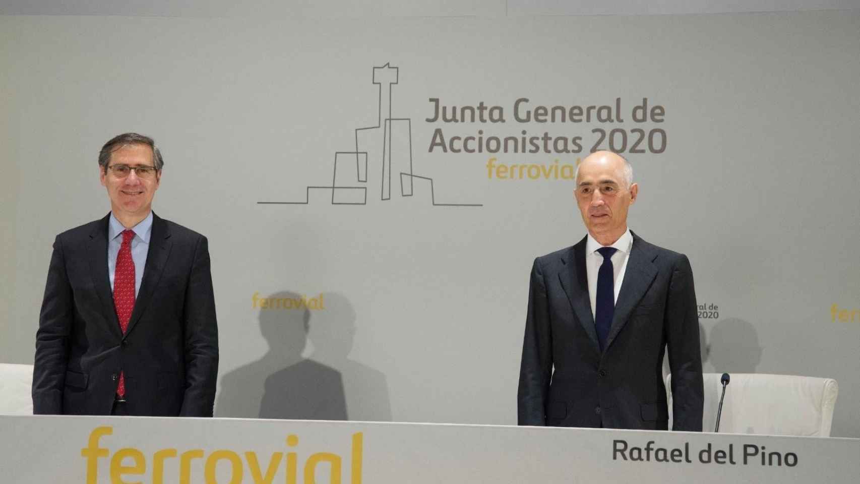 El presidente de Ferrovial, Rafael del Pino (derecha), y el consejero delegado, Ignacio Madridejos / EP