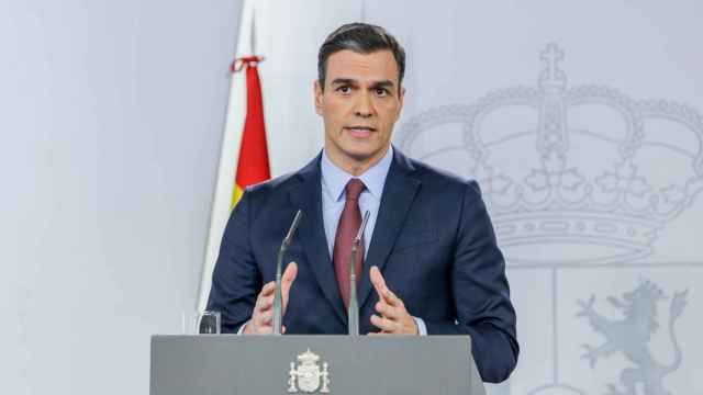 El presidente del Gobierno, Pedro Sánchez, al término de la reunión para debatir el plan de la UE contra el coronavirus / EP