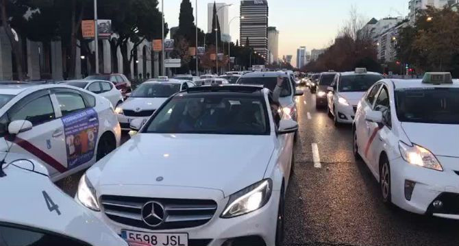 taxistas madrid uber cabify vtc manfestacion barcelona