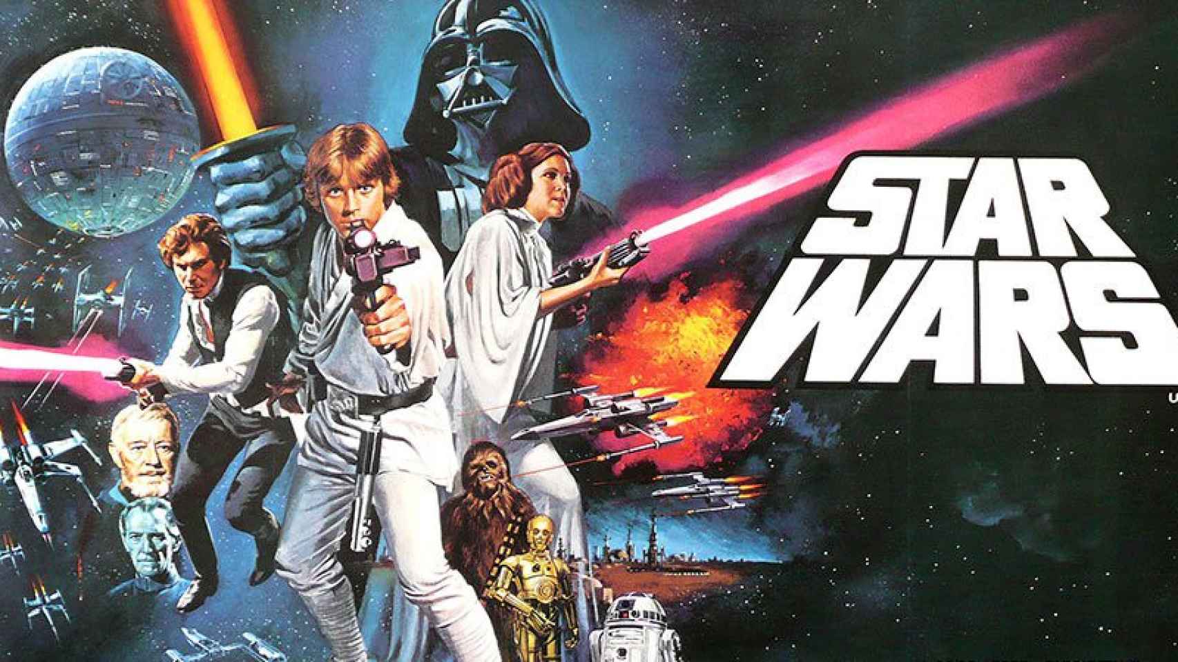 Poster original de la primera entrega de 'Star Wars', 'Una nueva esperanza', estrenada el 25 de mayo de 1977.