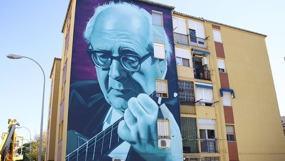 Mural del artista gallego Mon Devane dedicado al compositor Andrés Segovia / RAMPA