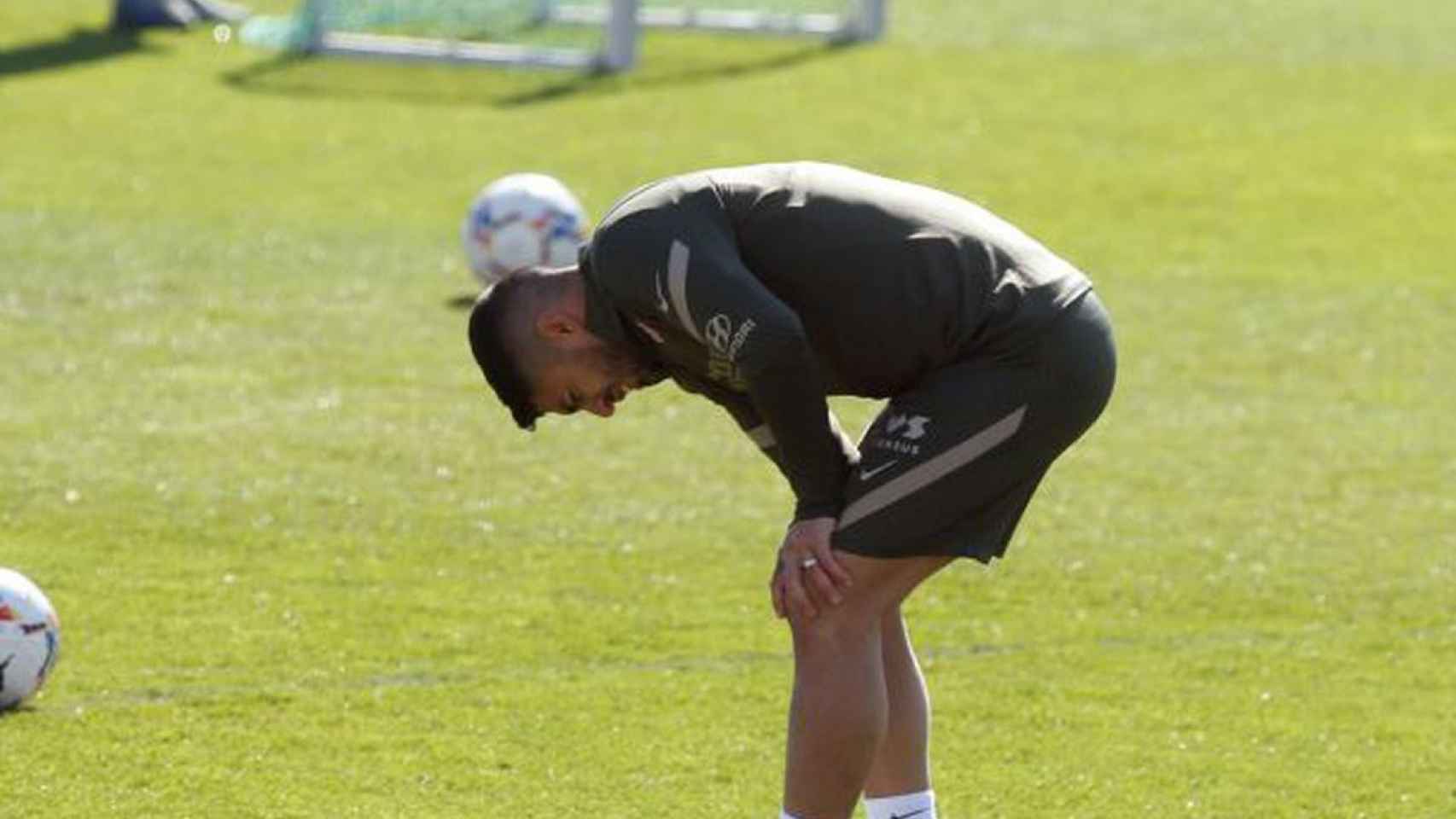 Luis Suárez en el entrenamiento del Atlético EFE