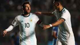 Leo Messi celebra uno de sus goles ante Nicaragua / EFE