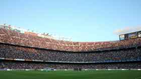 Imagen del Camp Nou en un partido liguero del Barça de esta temporada / EFE