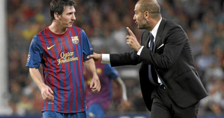 Guardiola, con Messi en su etapa en el Barça | EFE