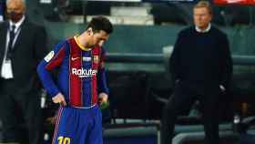 Leo Messi, lamentando el empate contra el Valencia | EFE