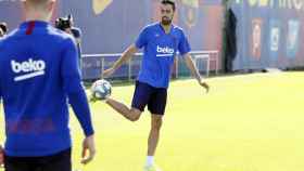 Sergio Busquets en un entrenamiento del FC Barcelona / FC Barcelona