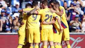 Los jugadores del Barça celebrando el segundo gol del equipo / FC Barcelona