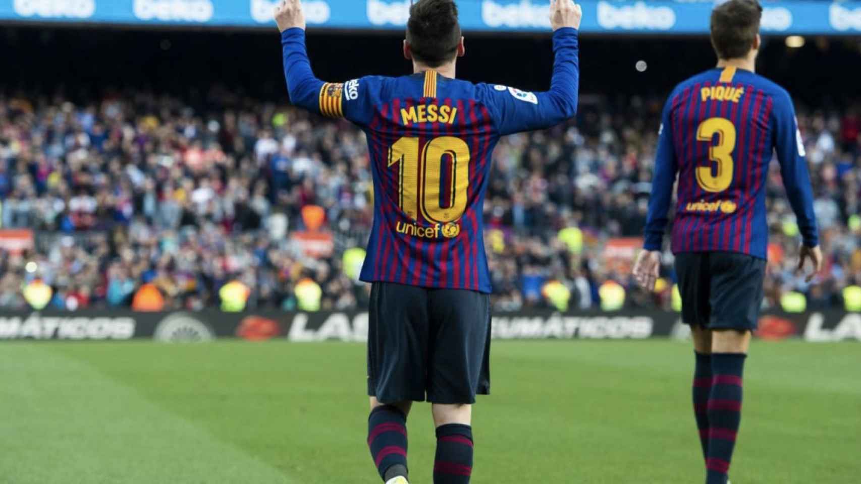 Una foto de Leo Messi celebrando un gol / FCB