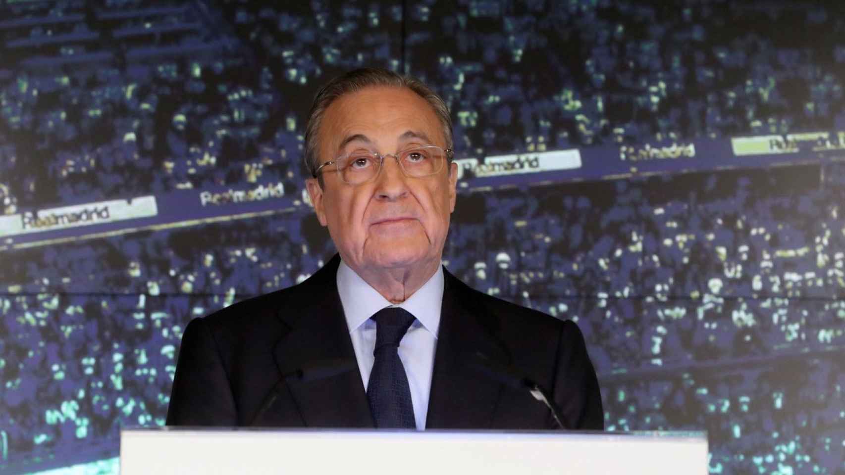 Florentino Pérez en una rueda de prensa con el Real Madrid / EFE