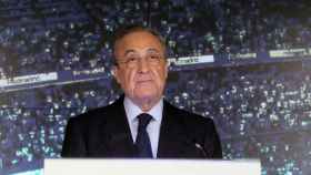 Florentino Pérez en una rueda de prensa con el Real Madrid / EFE
