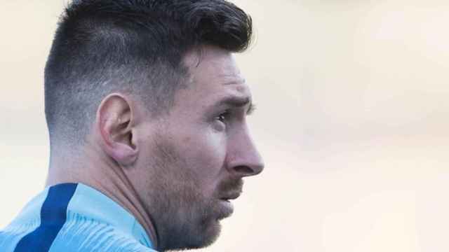 Una foto de Leo Messi durante un entrenamiento del Barça / FCB