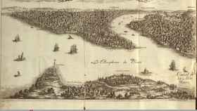 El viaje: grabado de la ciudad de Constantinopla (1680) / UNIVERSIDAD DE HEIDELBERG