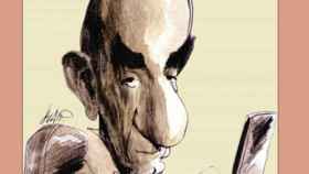 Marcelo Cohen, dibujado en la portada de su libro 'El oído absoluto' / EUDEBA